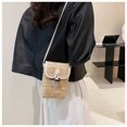 thumbnail image 3 of Xiao Hua Bolso de hombro tejido para mujer, bolso de mano y neceser, elegante bolso de mano tejido para playa, de verano, 11 x 6 x 17 cm (blanco)., 3 of 5