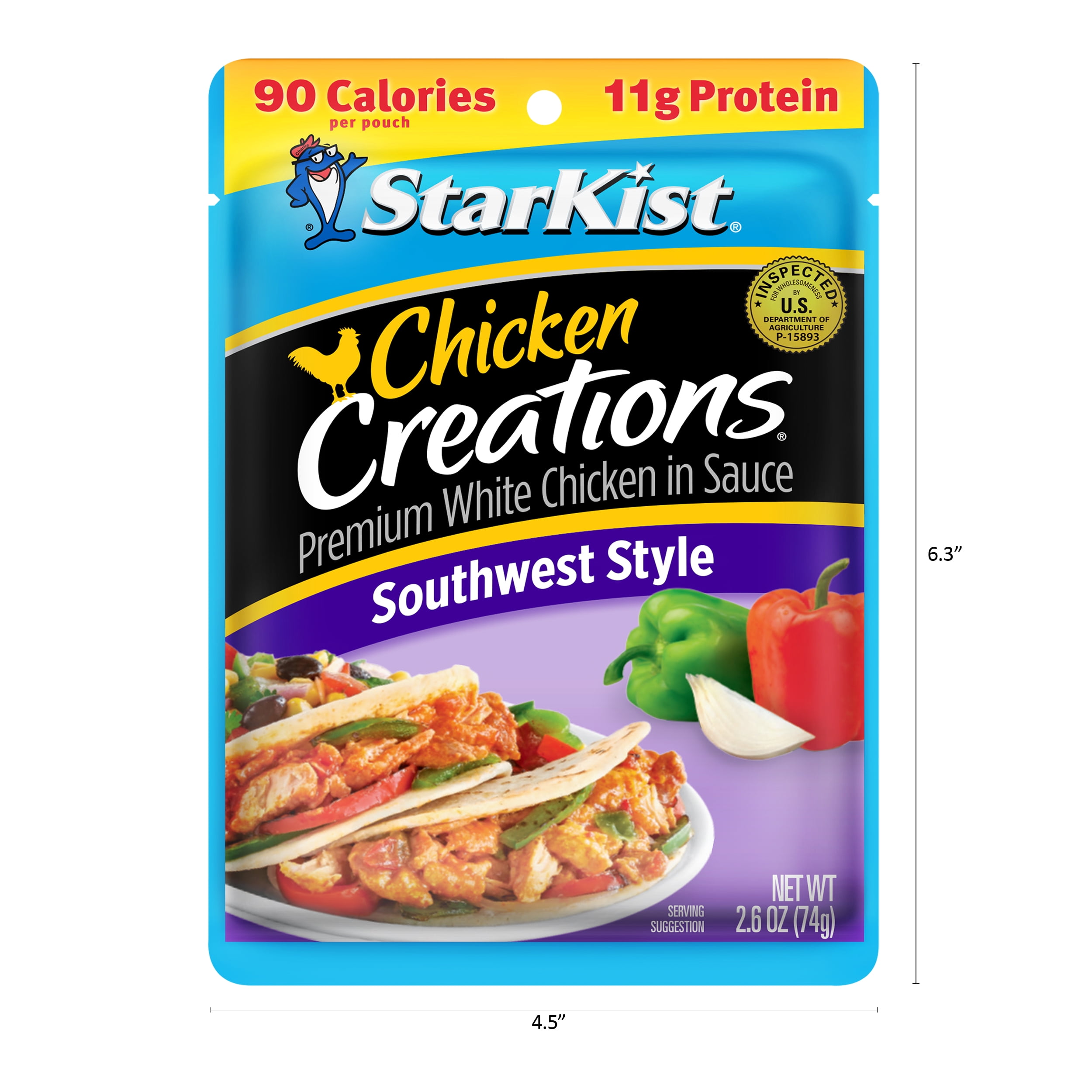 (12 pack) StarKist Chicken Creations, Southwest Style, 2.6 oz Pouch