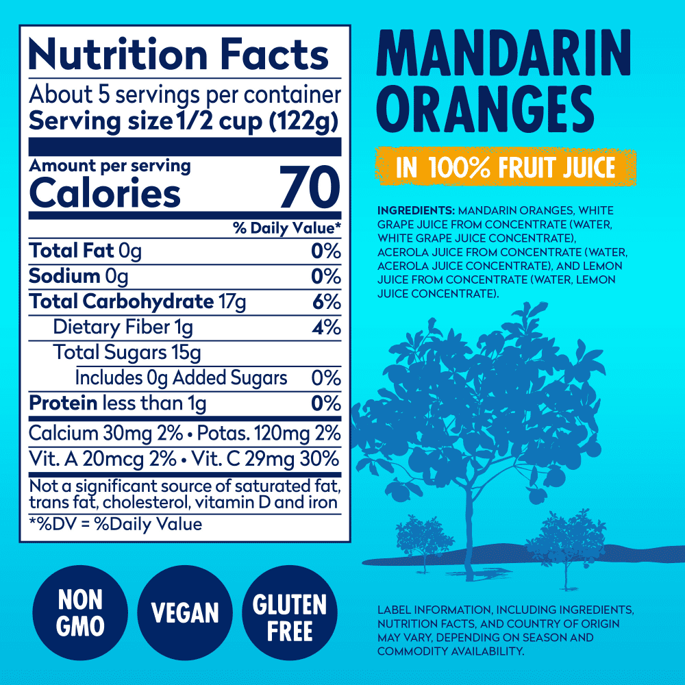 Dole Mandarin Oranges In 100% Fruit Juice 1 jar / 23.5 oz - 3 Pack