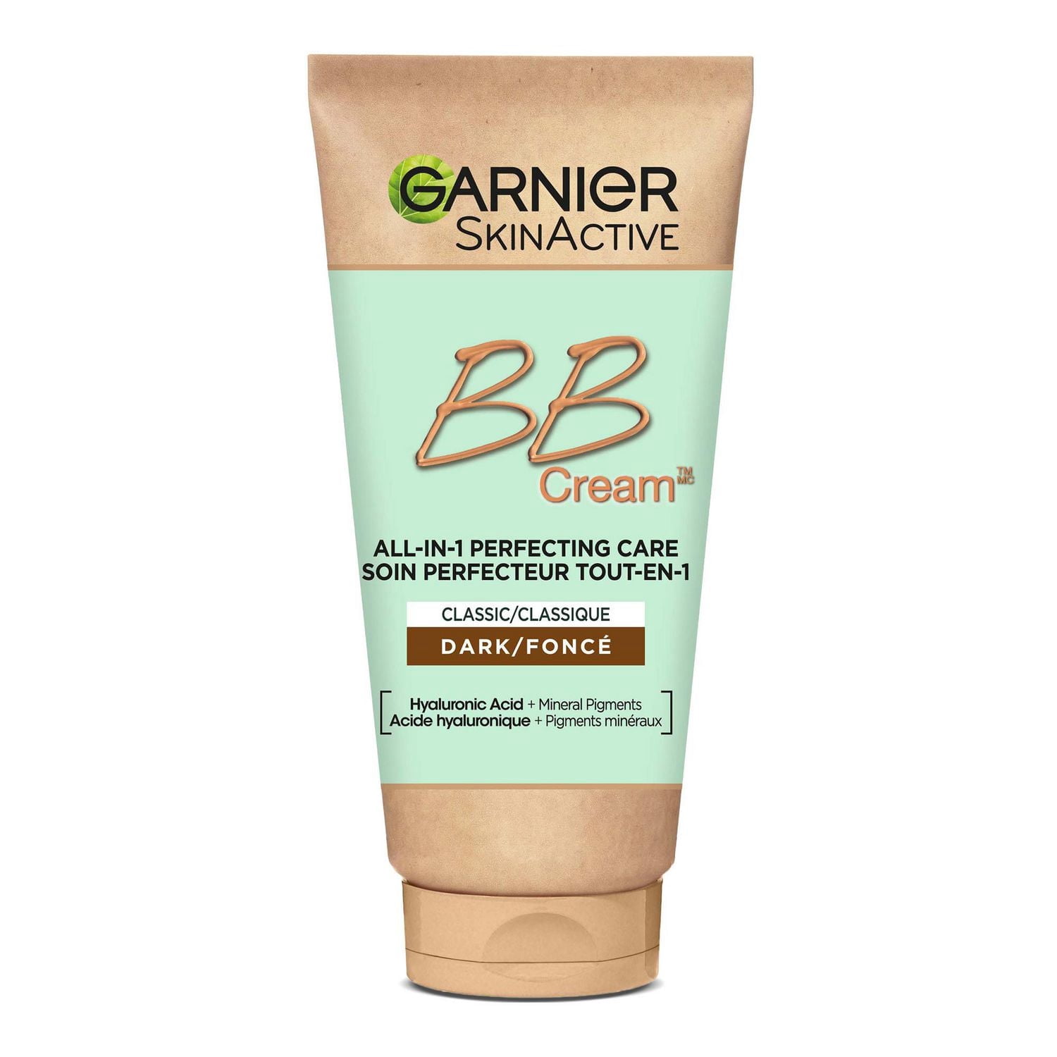 Garnier Crème BB pour Anti-Âge avec Acide Hyaluronique + Aloe Vera, Perfecteur de Peau, SkinActive, Foncés - 50ml