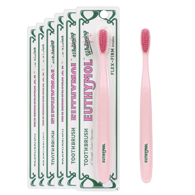 Cepillo de dientes Euthymol Whitening Premium Soft Pink, paquete de 6