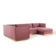 thumbnail image 4 of Modway Sanguine 3 Piece Performance Velvet Sectional Sofa Set in Dusty Rose, 4 of 8