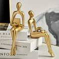 thumbnail image 4 of Thinker Statue Abstract Figure Sculpture Small Ornaments Resin Statue Home Gold Abstract Statue Office Decor C, 4 of 5
