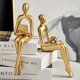 thumbnail image 5 of Estatua de Pensador Figura Abstracta Escultura PequeñOs Adornos Estatua de Resina Estatua Abstracta de Oro para el Hogar DecoracióN de Oficina C, 5 of 5