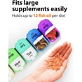 thumbnail image 4 of Extra Large Weekly Pill Organizer - XL Vitamin Holder with 7 Detachable AM PM Compartments - Portable Medicine Dispenser for Home and Travel, Big Supplement Container for Weekly or Daily Use, Rainbow, 4 of 4