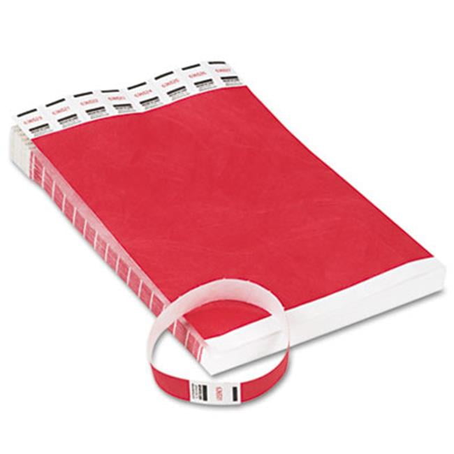 Advantus Crowd Management Wristbands, Sequentially Numbered, 10 x 3/4, Red, 500/Pack