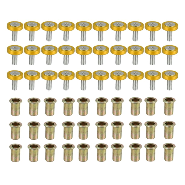 30uds Dorado Tono Guardabarros Parachoques Sujetador Kit para Motocicleta Coche
