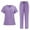 Purple, variant on ZZwxWA Scrubs for Women Set Stretch V-Neck Scrub Top with Pockets & Drawstring Cargo Scrub Pant Quick Drying Solid Nurse Uniform