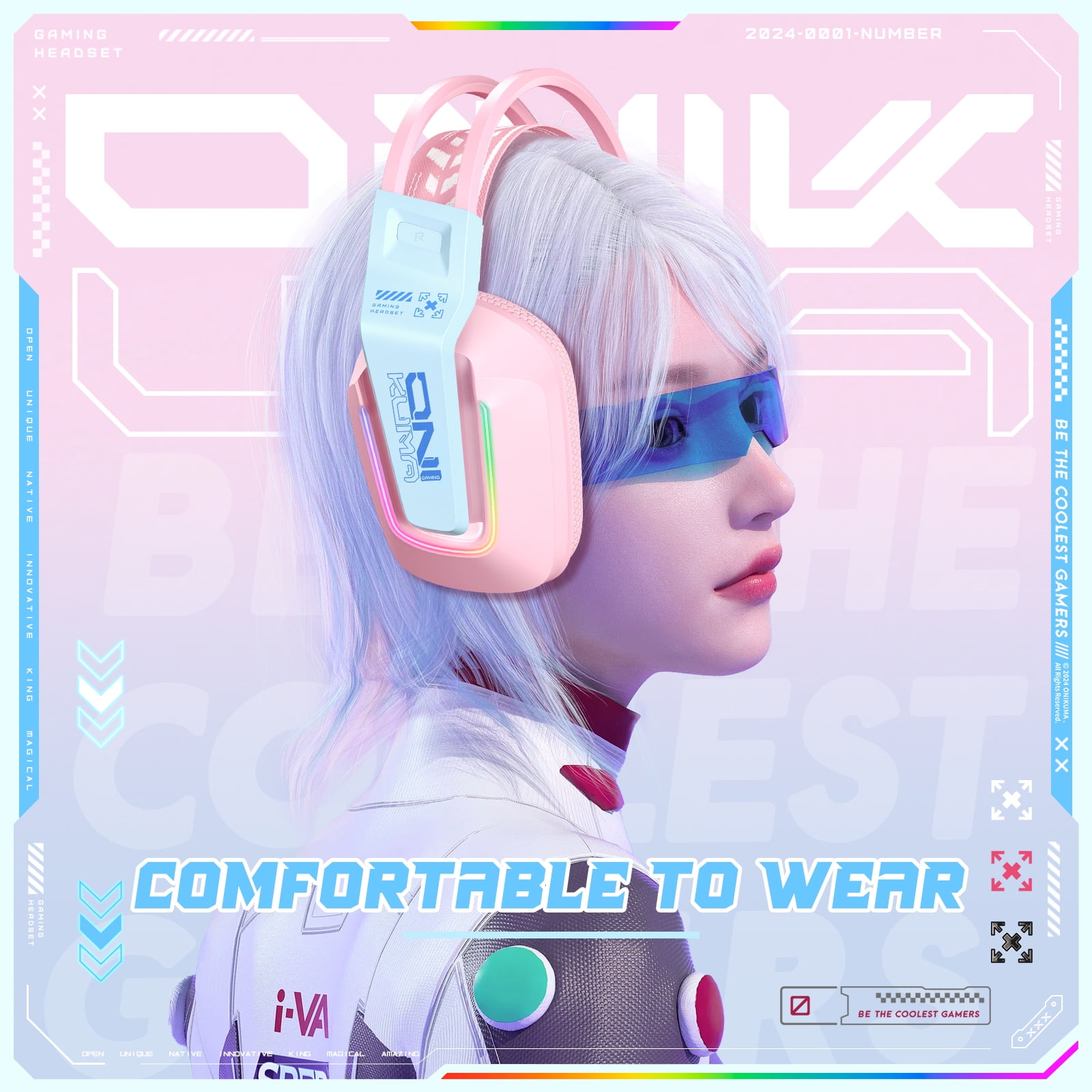 Gaming Headset with Mic for PC PS4 PS5 Xbox One Switch,Gamer Headphones Video Game Computer Gaming Headsets with Noise Cancelling Microphone Gaming Head Set Laptop Accessories,Pink