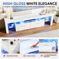 thumbnail image 4 of PAPROOS TV Stand for TVs up to 70", High Gloss TV Cabinet with LED Light, Modern TV Console Table with Storage Drawers, Media Television Stand Entertainment Center, White, 4 of 8