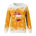 thumbnail image 4 of WEAIXIMIUNG Robe Chandail en Molleton Grande Taille Femmes Mode Automne et Hiver Loisirs Vacances Rouge Flocon de Neige Imprimé de Noël Col Rond Manches Longues Sweat à Capuche, 4 of 4