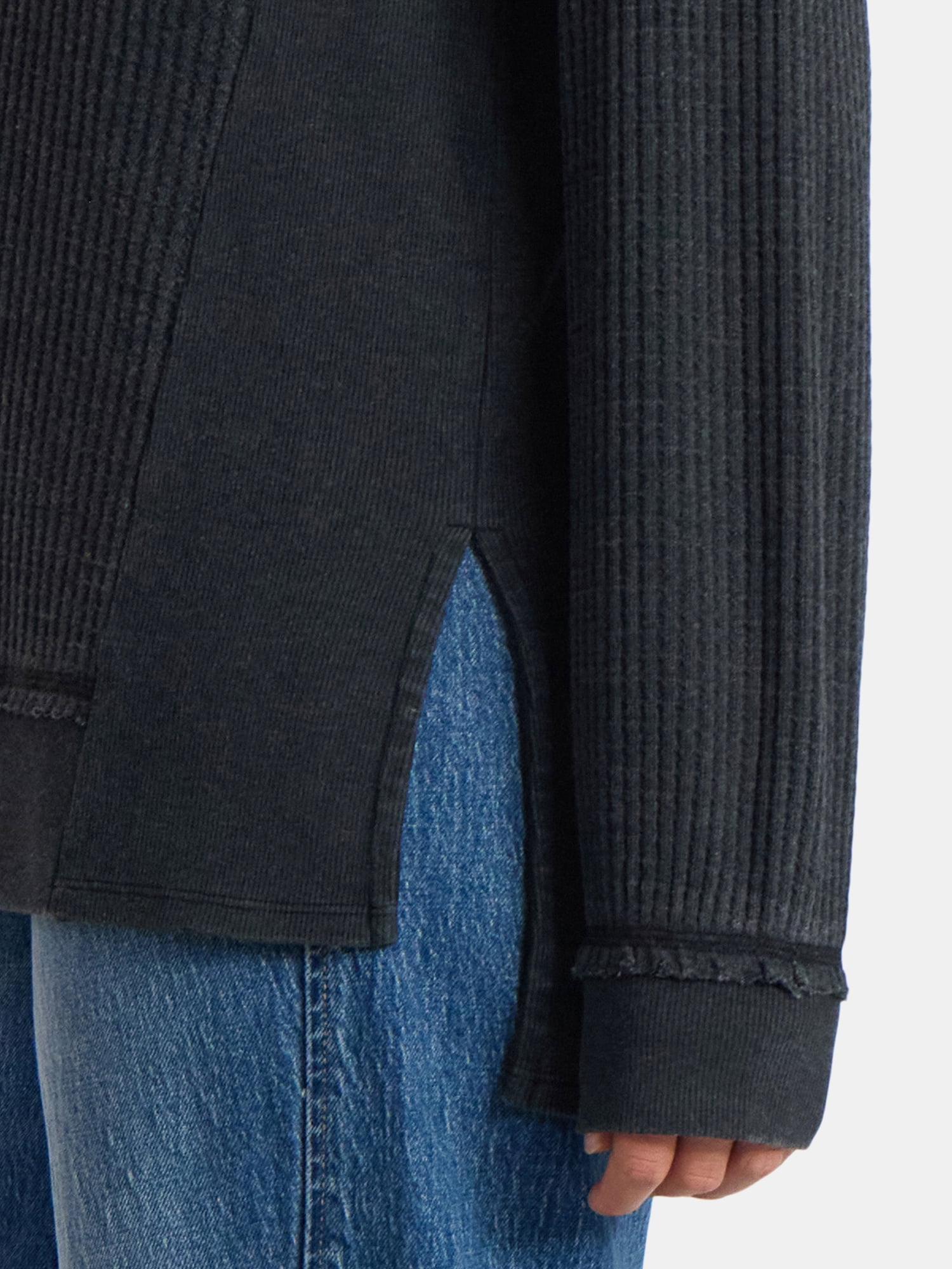 Time and Tru Women's and Women's Plus V Neck Tunic Sweatshirt with Long Sleeves, Sizes XS-4X