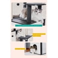 thumbnail image 5 of 56.7" Cat Tree with Litter Box Enclosure Large, Wood Cat Tower for Indoor Cats with Storage Cabinet and Cozy Cat Condo, Sisal Covered Scratching Post and Repalcable Dangling Balls, Black, 5 of 16