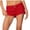Red, variant on Women's Faux Suede Mini Shorts Low Rise Casual Streetwear Shorts with Studded Trim For Trendy Night Out