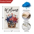 thumbnail image 4 of VOCHIC Patriotic 4th of July Garden Flag 12x18 Double Sided, Small Burlap Welcome Strip Stars Garden Yard House Flags for Independence Day Outdoor Decor (Only Flag), 4 of 6
