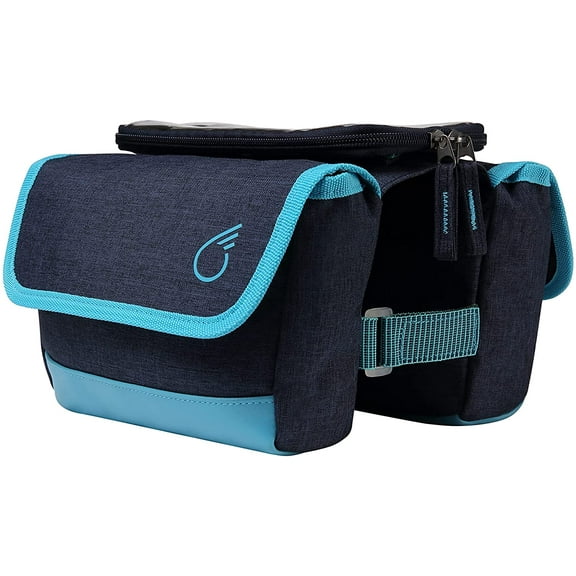sixthreezero Bicycle Pannier Bag Rear Rack Trunk with Waterproof Front Frame, Double Sided, Phone Holder, Navy