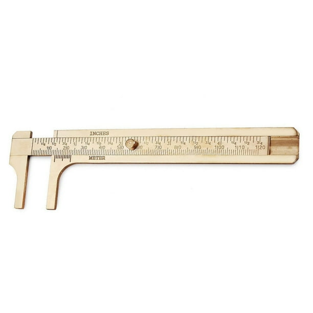 Outdoor EDC Tool Portable Vintage Brass Mini Vernier Ruler 80 /100