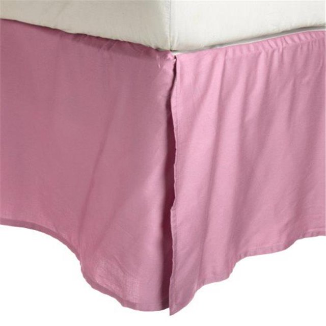 Exécutif 3000 Série 3000 Jupe de Lit Simple XL&44; 2 Broderies de Ligne - Rose