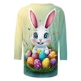 thumbnail image 4 of VKOYWKM Easter Shirts for Women Cute Bunny Rabbit Eggs Graphic Tees Casual 3/4 Length Sleeve Women Tops Loose Fit Crew Neck Easter Tshirts, 4 of 5