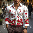thumbnail image 2 of Camisa con estampado 3D de flores para hombre, camisa de manga larga con solapa para primavera y otoño, nueva camisa informal de moda, ropa de calle 5XL para hombre 2024, 2 of 5