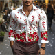 thumbnail image 2 of Camisa con estampado 3D de flores para hombre, camisa de manga larga con solapa para primavera y otoño, nueva camisa informal de moda, ropa de calle 5XL para hombre 2024, 2 of 5