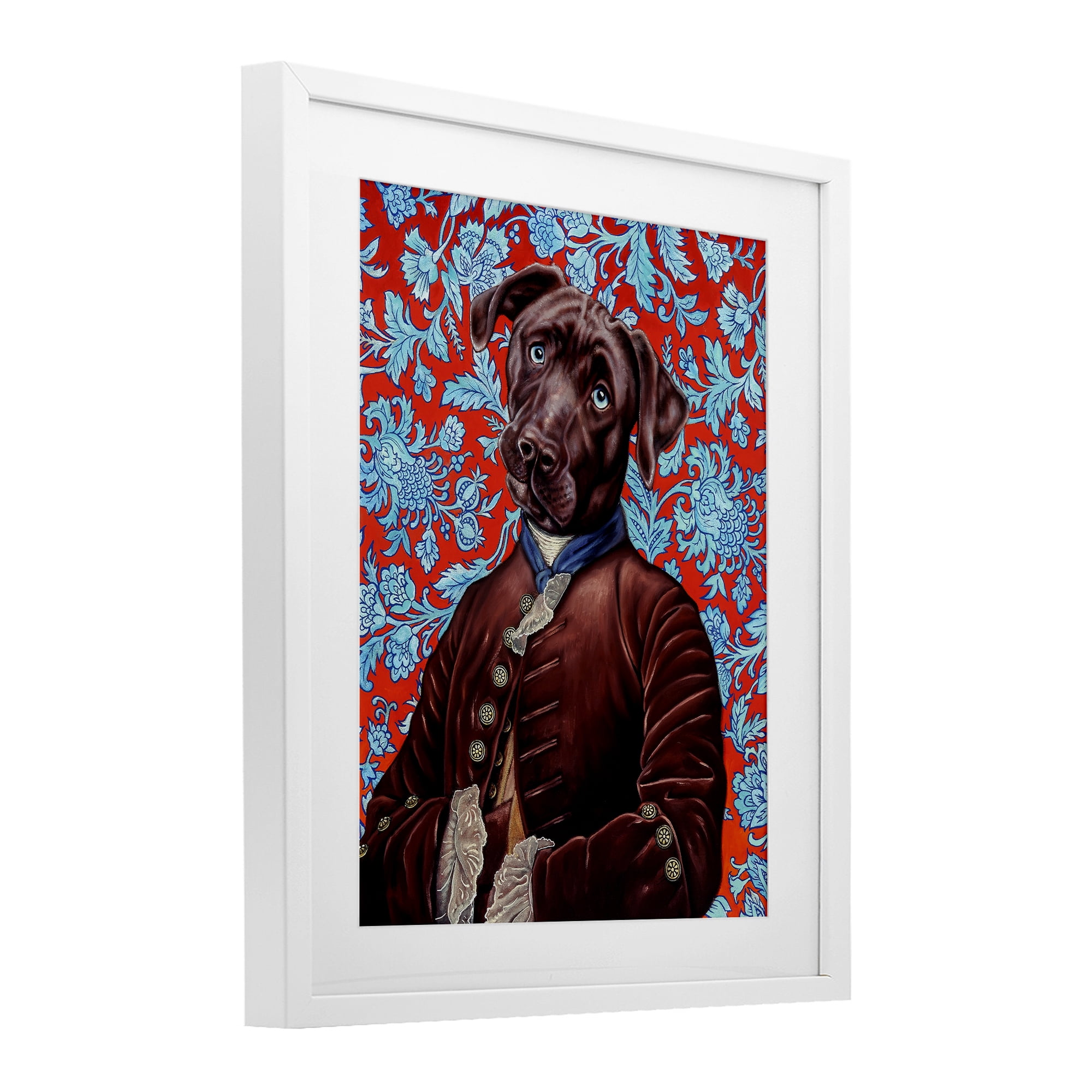 Stupell Industries Charming Labrador Composition White Framed Print Under Glass, design by Jane R. Talton