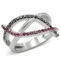 thumbnail image 1 of Alamode TK156-9 Bague en Acier Inoxydable Poli pour Femmes avec Cristal de Qualité Supérieure Multicolore - Taille 9, 1 of 1