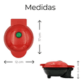 thumbnail image 2 of Waflera Redonda Eléctrica Antiadherente Color Rojo, Fácil Limpieza, Para Desayunos Rápidos en Casa, 2 of 4