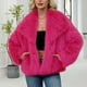 thumbnail image 4 of Chaqueta de abrigo cálida para mujer, de invierno, lisa, con cuello vuelto, 4 of 6