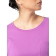 thumbnail image 5 of Time and Tru Women's Cotton Boyfriend Pocket Tee with Short Sleeves, Sizes XS-XXXL, 5 of 8