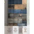 thumbnail image 6 of Navy Blue Brown Wood Sheer Curtains 45 Inch Length 2 Panels Set for Living Room/Bedroom, Farmhouse Vintage Wooden Semi Curtain Sheers Drapes Rod Pocket Curtains Window Treatment Set 52''x45''x2, 6 of 7