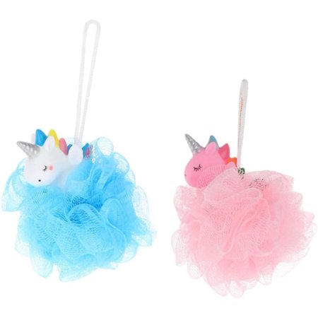 2pcs Unicorn Bath Ball Men s Body Wash Body Scruber Bath Scrubber Unicorns Bathing Shower Balls Mesh Loofah Sponge Shower Spa Puff Scrubber Children Bath Exfoliating Scrubbers Pink