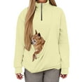 thumbnail image 3 of Shadoumai Cat Pouch Hoodie for Women Half Zip Kangaroo Pocket Dog Pouch Sweatshirts Pet Carrier Pullover Animal Holder Long Sleeve Tops, 3 of 9
