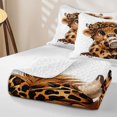 thumbnail image 4 of jejeloiu Highland Cow Leopard Print Bed Spread Queen Kids,Cute Farm Print Queen Coverlet Set,3-Piece, 4 of 7
