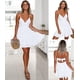 thumbnail image 2 of Piao Womens V-neck Spaghetti Strap Bowknot Backless Sleeveless Lace Mini Swing Skater Dress$women Dresses Tie Front V-neck Spaghetti Strap Sundress Su, 2 of 5
