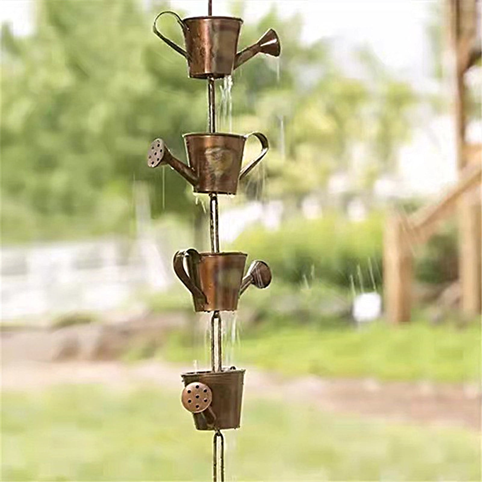 Honrane Wind Chime Corrosion Resistant Eye-catching Exquisite Easy  Installation Collectible Decorative Long Lasting Steel Leaves Rain Chain  for 