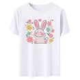 thumbnail image 5 of Otvok Womens Easter Graphic T-Shirt Cute Easter Eggs Short Sleeve Crew Neck Summer Tops Trendy Casual Tee Fashion Spring Holiday Clothes, 5 of 6