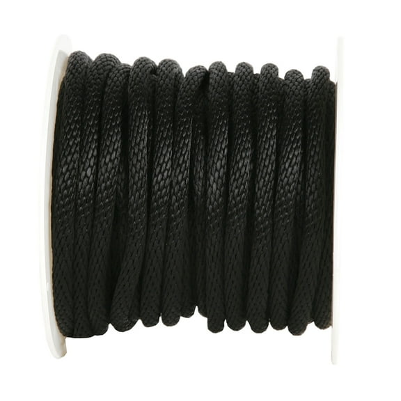 Wellington Cordage P7240S0200BKFR 0. 63 inch x 200 ft.  Black Solid Braid Polypropylene Rope