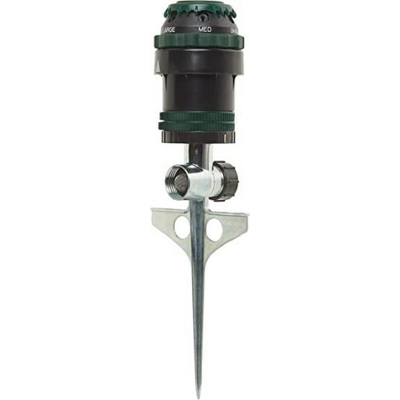 Orbit H2O-6 Gear-Drive Outdoor Hose Watering Lawn Sprinkler on Metal T Spike