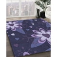 thumbnail image 3 of Ahgly Company Machine Washable Indoor Square Transitional Light Purple Area Rugs, 3' Square, 3 of 7
