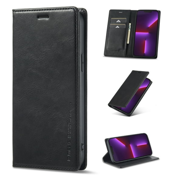 Classic Wallet Case for Samsung Galaxy S25 Plus with Magnetic, Luxury PU Leather Wallet Phone Case Flip Folio Protective Shockproof Cover with [Card Holder] for Samsung Galaxy S25 Plus,Black