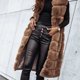 thumbnail image 5 of Puntoco señoras moda largo Color sólido cálido cuello redondo pieles chaleco chaqueta Flash selecciones Puntoco Puntoco-7210, 5 of 9