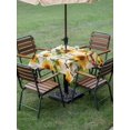thumbnail image 2 of Square Outdoor Tablecloth With Umbrella Hole And Zipper– Vintage Sunflower Waterproof Patio Table Cover for Party, Picnic, Backyard, 60"x60" , Inspirational Quotes Live Love Laugh, 2 of 8