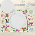 thumbnail image 3 of Ambesonne Cartoon Place Mats Set of 4, Owls Flowers Room, Standard Size, Multicolor, 3 of 6