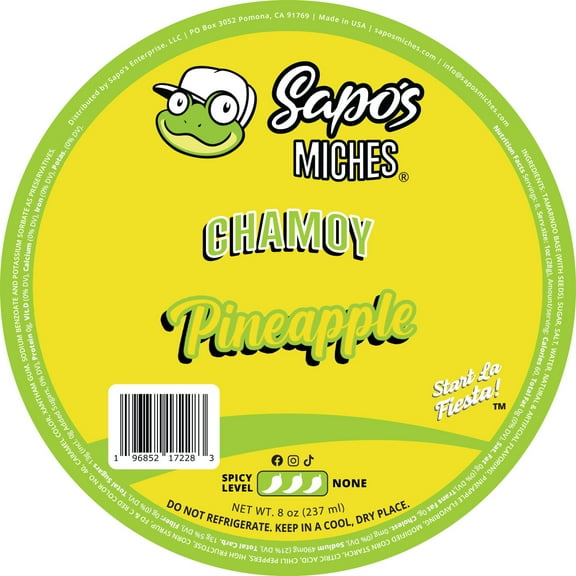 Sapo's Miches Chamoy Rim Rimming Paste Sauce Candy Dip for Drinks, Micheladas, Fruit, 8 oz (Pineapple)