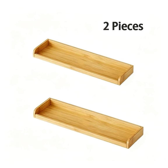 HRWGMUKVBG 2Pcs 38.1x10.1x3.8cm Magnetic Bamboo Stove Top Shelf 30 Inch Combined Spice Storage Rack Only for Flat Top Stove Kitchen Countertop Organizer