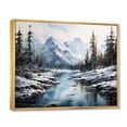 thumbnail image 2 of Designart "Canada Misty Mountain IV" Winter Landscape Floater Framed Canvas Print, 2 of 7