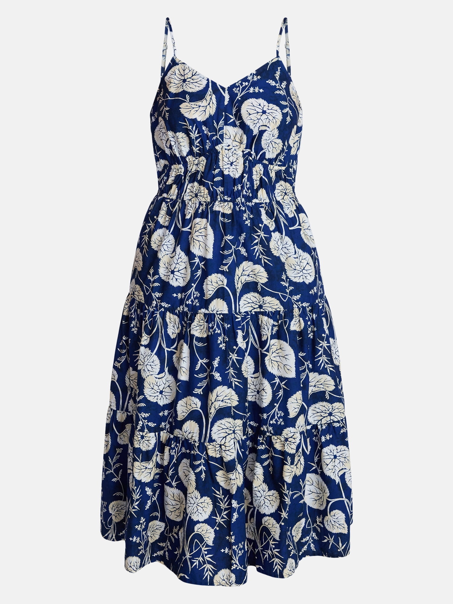Time and Tru Women's Spaghetti Strap Midi Dress, Sizes XS-XXXL