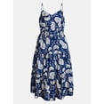 thumbnail image 5 of Time and Tru Women's Sleeveless Tiered Cotton Midi Dress, Sizes XS-XXXL, 5 of 5