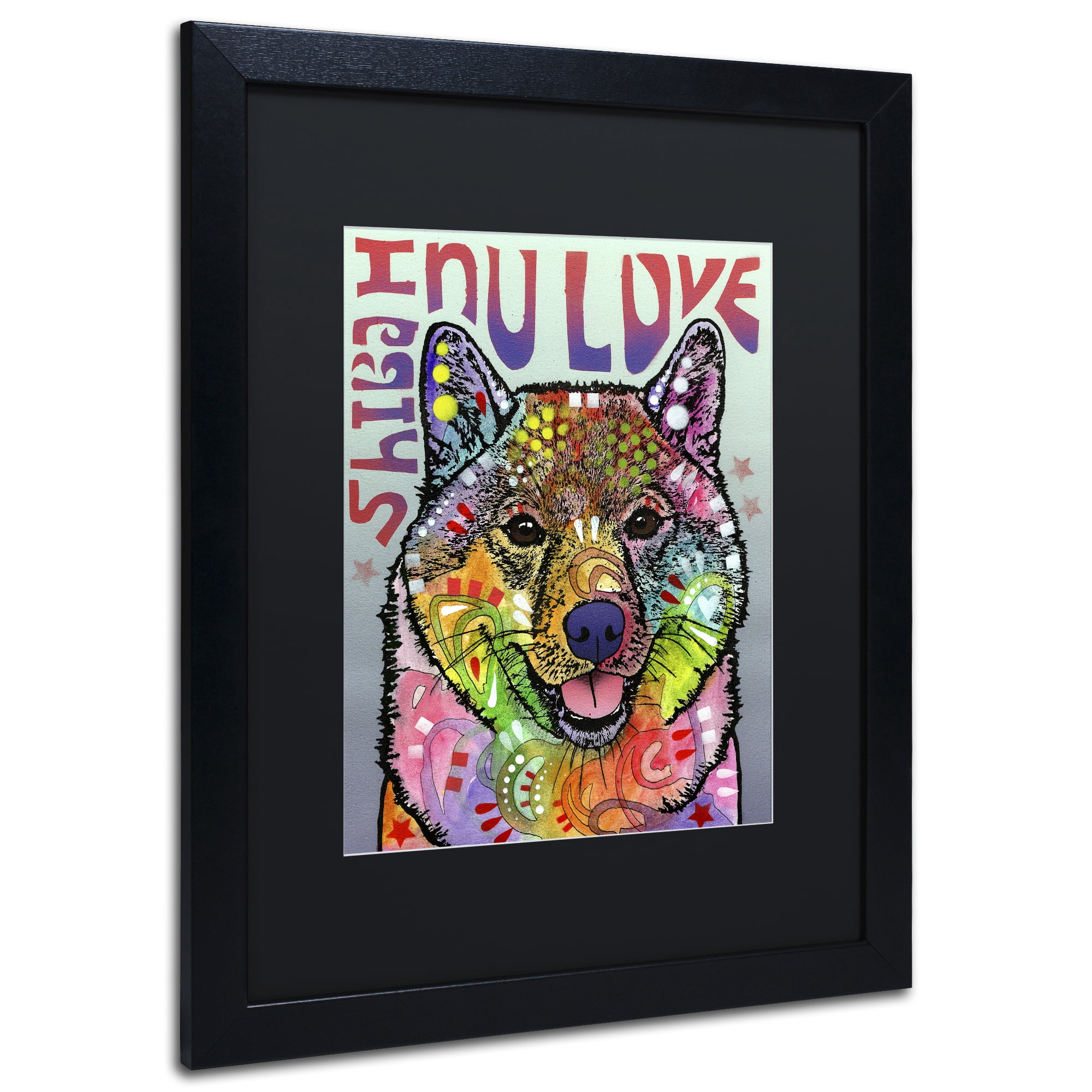 Trademark Fine Art 'Shiba Inu Luv' Black Framed Art by Dean Russo